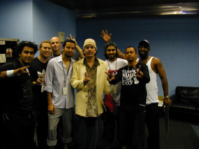 Fra venstre: Gassem, mig, Murphy, Isam, Carlos Santana, Waqas, Lenny og Ricky